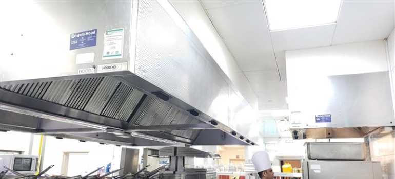 Intelli-Hood DCKV System installed in a commercial kitchen in India.